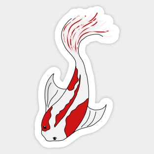 red and white koi fish Sticker